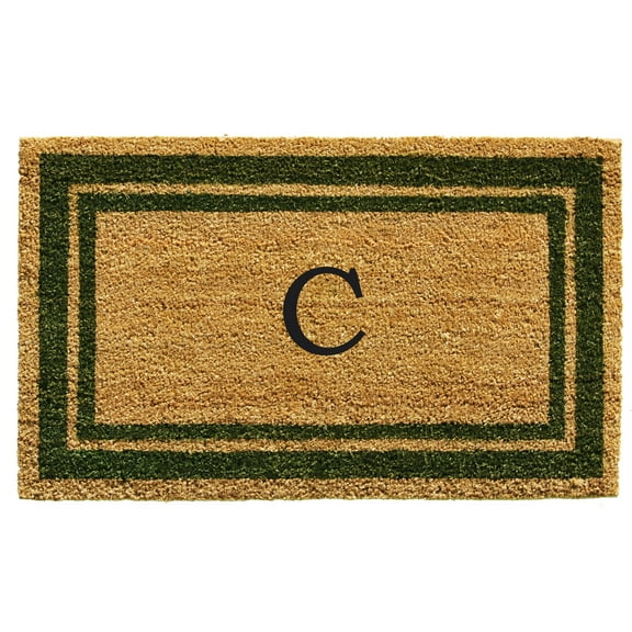 Sage Green Border Monogram Doormat (Letter C)