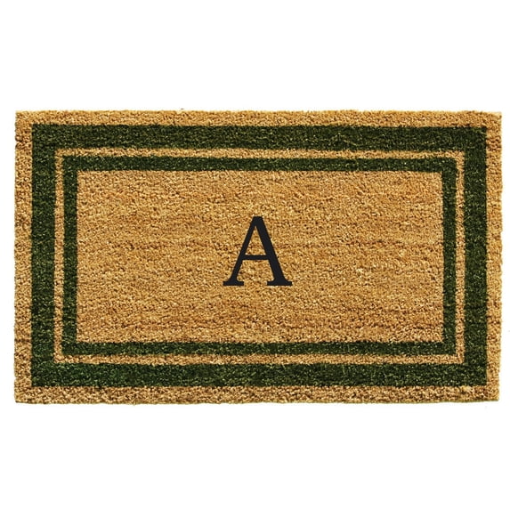 Sage Green Border Monogram Doormat (Letter F)