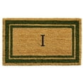 thumbnail image 1 of Sage Green Border Monogram Doormat (Letter I), 1 of 2