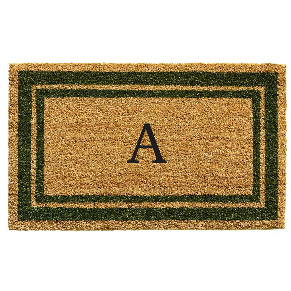 Sage Green Border Monogram Doormat (Letter S)