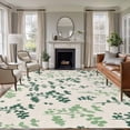 thumbnail image 1 of Sage Green Botanical Area Rugs 6'x9', Small Throw Rugs for Kitchen Dining room, Rustic Country Spring Floral Summer Leaf Indoor Outdoor Rug Non-Slip Low Pile Carpet Runner Reversible Floor Mats, 1 of 8