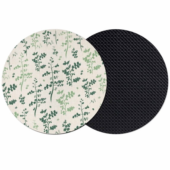 Sage Green Botanical Coasters Set of 2, Absorbent Coasters for Drinks, Rustic Country Spring Floral Summer Leaf Coaster for Desk Coffee Table Protection, Home Decor House Warming Gifts 4"