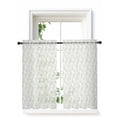 thumbnail image 1 of Sage Green Botanical Curtains 45 Inch Length, Sheer Curtains for Bedroom Living Room Window Plant Flower Floral Tree Branch Rod Pocket Voile Drapes Kitchen Curtains Small Half Window 42"x45" 2 Panels, 1 of 6