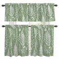 thumbnail image 1 of Sage Green Botanical Kitchen Curtains Sets for Windows 36 Inch Length, Farmhouse Country Leaves Plant Rod Pocket Window Treatments Tier Curtains and Valances Set for Bedroom/Bathroom, 1 of 8