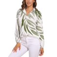 thumbnail image 1 of Sage Green Botanical Long Sleeve Blouse Woman Streetwear Casual Shirts Summer Oversize Woman Streetwear Clothing Birthday Present, 1 of 7