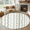 thumbnail image 1 of Sage Green Botanical Round Area Rug 7Ft Washable Circle Rugs for Dorm Laundry Room, Modern Farmhouse Tropical Leaves Non-Slip Carpet Floor Mats Indoor Outdoor Carpet Runner Aesthetic Home Decor, 1 of 8