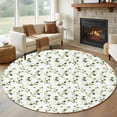 thumbnail image 1 of Sage Green Botanical Round Rug 5ft Washable Circle Kitchen Rugs Non Slip Retro Blossom Floral Wildflower Large Area Rug Indoor Floor Carpet for Bedroom Living Room Home Office Dining Room Nursery, 1 of 8