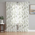 thumbnail image 1 of Sage Green Botanical Sheer Curtains 84 Inch Length 2 Panels Set, Retro Blossom Floral Wildflower Voile Window Treatment Rod Pocket Curtains Sheers Drapes for Bedroom/Living Room/Kitchen 52"x84"x2, 1 of 7