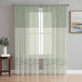 thumbnail image 1 of Sage Green Botanical Sheer Curtains 84 Inch Length 2 Panels Set, Spring Floral Leaf Voile Window Treatment Rod Pocket Curtains Sheers Drapes for Bedroom/Living Room/Kitchen 52"x84"x2, 1 of 7