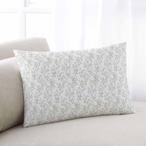 Sage Green Botanical Standard Size Pillow Cover,Pillowcase Protectors with Zipper,Breathable Decorative Throw Pillow Case Cover,Plant Flower Floral Tree Branch Pillow Shams for Couch Sofa 20x26Inch