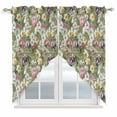 thumbnail image 1 of Sage Green Botanical Swag Valances for Windows 2 Pack, Kitchen Window Curtains 36 Inch Length, Spring Floral Summer Botanical Vintage Privacy Swag Curtains for Living Room/Bathroom 36"x36", 1 of 8