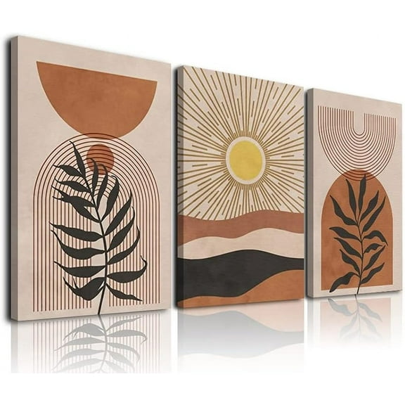 Sage Green Botanical Wall Art, Boho Wall Art Farmhouse Decor, d Plant Wall Decor Sage Green Watercolor Wild Flowers Floral Leaf Line Canvas Paintings, Minimalist Botanical Prints for Bedroom