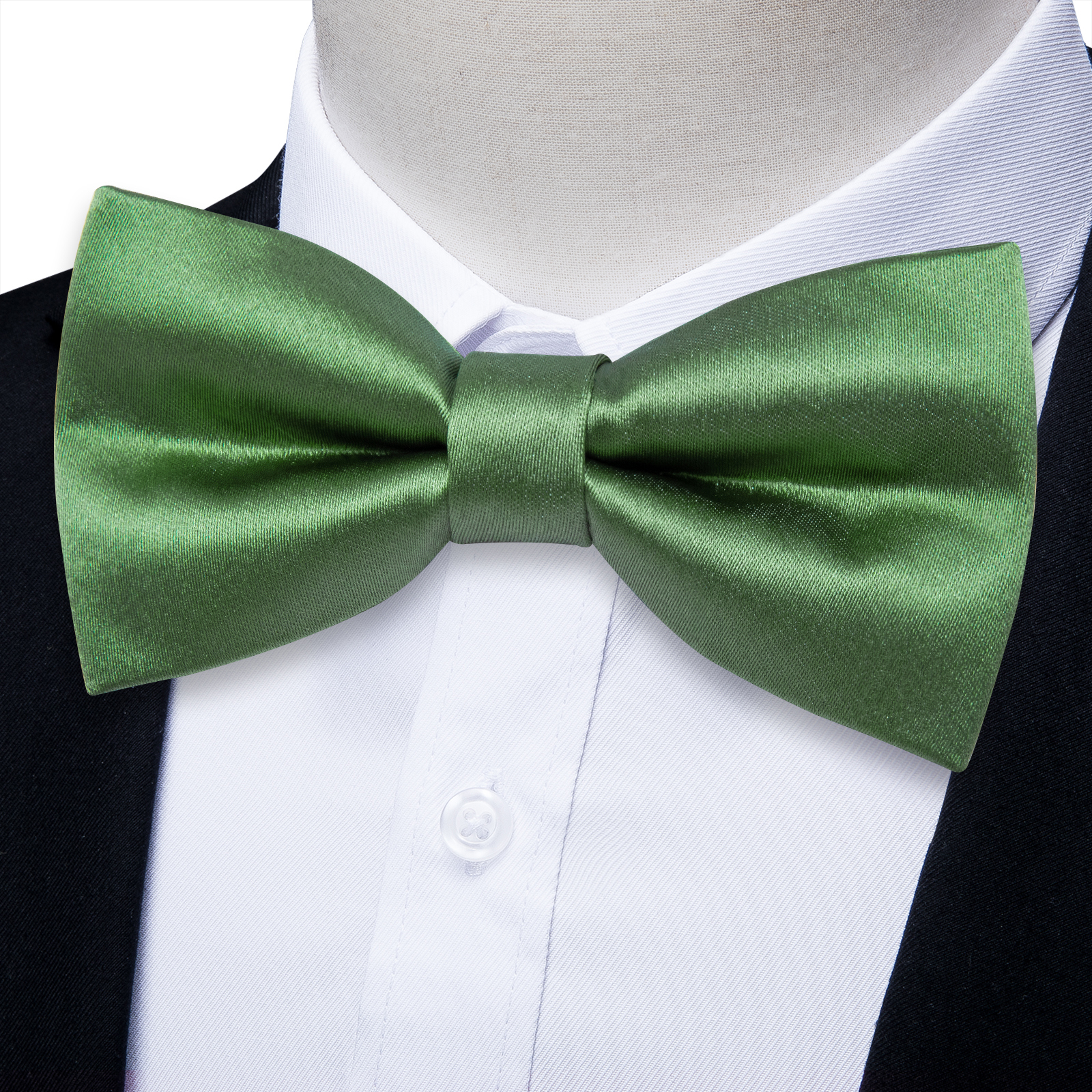 Sage Green Bow Ties For Men Pretied Bowties Green Solid Color Satin Bow 