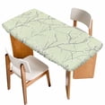 thumbnail image 1 of Sage Green Branches Table Cloths for 3 Foot Rectangle Tables, Vintage Art Farmhouse Patio Waterproof Elastic Fitted Tablecloths, Washable Rectangular Table Cover for Camping, 1 of 8