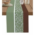 thumbnail image 1 of Sage Green Brown Flowers Table Runner Cotton Linen 72 Inch Holiday Dresser Scarves, Classic Botanical Art Elegant Tablerunner for Kitchen Coffee Dining Bedroom Dinner Scarf Décor 13''x72'', 1 of 9