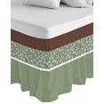 thumbnail image 1 of Sage Green Brown Flowers Wrap Around Bed Skirts for King Bed 18" Drop,Bed Skirt with Adjustable Elastic Belt Dust Ruffle Bed Valance for Bedroom Hotel Classic Botanical Art Elegant Bed Frame Cover, 1 of 7