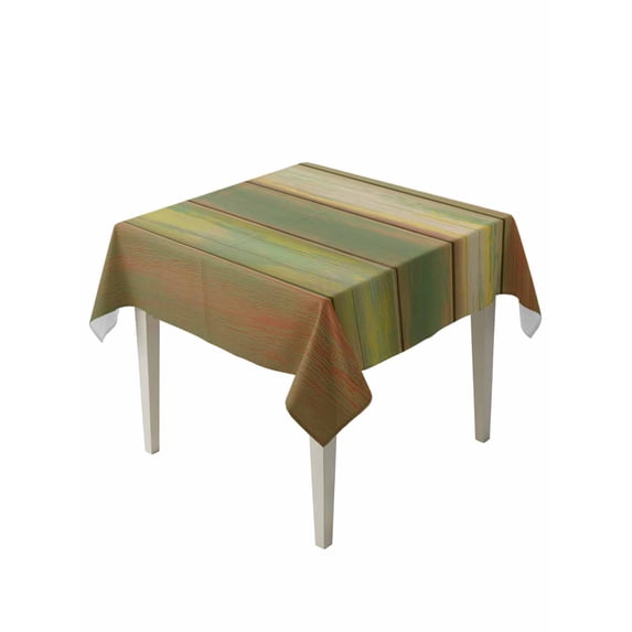 Sage Green Brown Table Cloth, Waterproof Tablecloth for Square Tables, Country Vintage Ombre Wooden Grain Reusable Washable Fabric Table Cover for Restaurant Kitchen Dining Tables 54"x54"