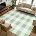 thumbnail image 1 of Sage Green Buffalo Check 5x8 Area Rugs, Farmhouse Plaid Modern Geometric Non-Skid Rubber Backing Large Rectangle Rugs - Living Room Bedroom Home Office, Indoor Floor Mat Carpets Washable Rug, 1 of 9