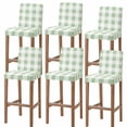 thumbnail image 1 of Sage Green Buffalo Check Bar Stool Cover Set of 6, Farmhouse Plaid Modern Geometric Stretch Bar Chair Cover, Removable Washable Pub Counter Stool Chair Slipcover for Kitchen Dining Room Pub Cafe, 1 of 9