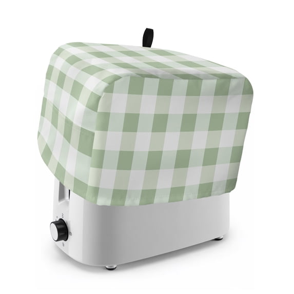 Sage Green Buffalo Check Toaster Cover 2 Slice, Farmhouse Plaid Modern Geometric Dustproof Bakeware Oven Protector with Top Hook, Waterproof Small Kitchen Appliance Toasters Dust Cover, 12"x7.5"x8"