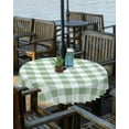 thumbnail image 1 of Sage Green Buffalo Plaid Outdoor Tablecloth - 60 Inch Round Dining Table Cover, Green White Checkered Farmhouse Waterproof Outdoor Table Cloth with Umbrella Hole & Zipper for Picnic/Patio, 1 of 5