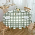 thumbnail image 1 of Sage Green Buffalo Plaid Round Tablecloth 60 Inch - Waterproof Fabric Table Cloth Protector, Farmhouse Green White Checkered Tablecloths Washable Table Cover for Kitchen Banquet Coffee Table Party, 1 of 6