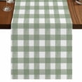 thumbnail image 1 of Sage Green Buffalo Plaid Short Table Runner 36 Inches Long,Farmhouse Green White Checkered Cotton Linen Table Runners Dresser Scarves,Tabletop Scarf Furniture Cover for Home Dinner Party Decor13"x36", 1 of 8