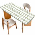thumbnail image 1 of Sage Green Buffalo Plaid Table Cloths for 8 Foot Rectangle Tables, Farmhouse Check Stripes Geometric Patio Waterproof Elastic Fitted Tablecloths, Washable Rectangular Table Cover for Camping, 1 of 8