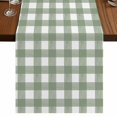 thumbnail image 1 of Sage Green Buffalo Plaid Table Runner 70 Inches Long,Farmhouse Green White Checkered Cotton Linen Table Runners Dresser Scarves,Decorative Tabletop Scarf Furniture Cover for Home Dinner Party 13"x70", 1 of 8