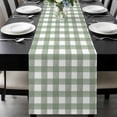thumbnail image 1 of Sage Green Buffalo Plaid Table Runner 72 Inches Long, Farmhouse Green White Checkered Kitchen Coffee Dining Table Decoration for Home Party Birthday Wedding Home Decor 18x72 Inches, 1 of 8