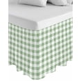 thumbnail image 1 of Sage Green Buffalo Plaid Wrap Around Bed Skirts for Queen Bed 18" Drop,Bed Skirt with Adjustable Elastic Belt Dust Ruffle Bed Valance for Bedroom Hotel Green White Checkered Farmhouse Bed Frame Cover, 1 of 7