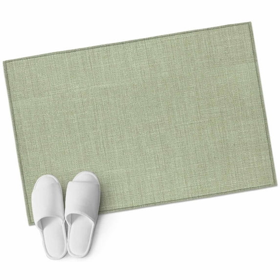 Sage Green Burlap Texture Entryway Rug 2x3 Area Rug Washable Indoor Doormat Small Bathroom Rugs Non-Slip Low Pile Accent Throw Rugs Farmhouse Vintage Sage Green Floor Carpet for Kitchen Bedroom