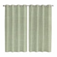 thumbnail image 1 of Sage Green Burlap Texture Kitchen Curtains 63 Inch Length, Farmhouse Vintage Sage Green Grommet Top Bedroom Living Room Curtains, Light Filtering Cafe Curtain Drapes 2 Panels Set 84''x63'', 1 of 9
