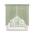 thumbnail image 1 of Sage Green Burlap Texture Swag Valances for Windows, Farmhouse Vintage Sage Green Rod Pocket Sheer Valances for Large Windows, Swag Toppers Light Filtering for Kitchen Living Room 2 Panels 36''x45'', 1 of 6