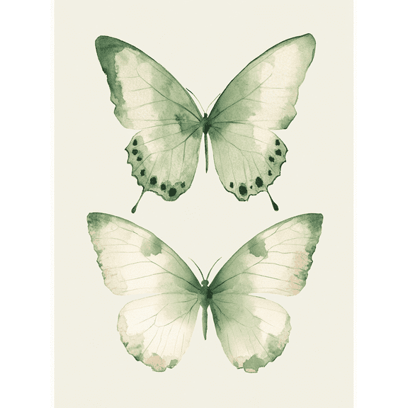 Sage Green Butterfly Canvas Wall Art PrintsPerfect for Living RoomBedroomBathroomOffice and Kitchen Decor.