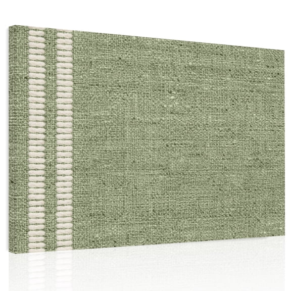Sage Green Canvas Print Wall Art, Oatmeal Beige Green Woven Fabric Texture Rustic Farmhouse Wall Decor Framed Artwork Paintings Pictures for Living Room Bedroom Stretched Ready to Hang, 24" x 32"