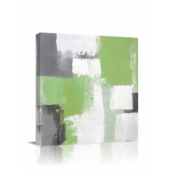 Sage Green Canvas Wall Art, Gray Graffiti Color Blocks Abstract Modern Art Framed Wall Decor Modern Artwork Prints Painting for Living Room, Bedroom, Kitchen & Cafe Decor 12x12 Inch
