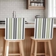 thumbnail image 1 of Sage Green Chair Covers Set of 6 and Grey Striped Rectangular Geometric Chair Back Covers Stretch Removable Washable Slipcovers Protector for Dining Room Kitchen Party Decor, 1 of 5