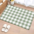 thumbnail image 1 of Sage Green Check 2x3 Door Mat Rug, Modern Rustic Green Buffalo Plaid Non-Skid Rubber Backing Large Rectangle Rugs - Living Room Bedroom Home Office, Indoor Floor Mat Carpets Washable Rug, 1 of 9