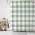 thumbnail image 1 of Sage Green Check Shower Curtains for Bathroom, Modern Rustic Green Buffalo Plaid Waterproof Fabric Shower Curtain, Decorative Bathroom Curtain for Bathtub, 72"x72" , No Hooks Included, 1 of 9