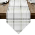 thumbnail image 1 of Sage Green Check Table Runner Linen Burlap Table Runner 72 Inches Long Farmhouse Line Buffalo Plaid Dresser Scarves for Kitchen Island Coffee Dining Room Party Wedding Banquet Holiday Decor 13"x72", 1 of 8