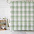 thumbnail image 1 of Sage Green Checked Shower Curtains for Bathroom, Farmhouse Gingham Buffalo Plaid Waterproof Fabric Shower Curtain, Decorative Bathroom Curtain for Bathtub, 72"x72", No Hooks Included, 1 of 9