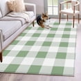thumbnail image 1 of Sage Green Checkered Area Rug 4x6 FT, Non Slip Kids Room Carpet, Green White Buffalo Plaid Washable Soft Floor Carpet Non-Shedding Throw Rug for Dorm Kitchen Study Room Home Office Bedside, 1 of 9