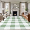 thumbnail image 1 of Sage Green Checkered Area Rug 6x9 FT, Non Slip Living Room Throw Carpet, Green White Buffalo Plaid Washable Soft Large Floor Carpet Non-Shedding Rug for Bedroom Dining Room Play Room, 1 of 9