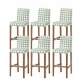 thumbnail image 1 of Sage Green Checkered Bar Stool Covers Set of 6, Farmhouse Buffalo Plaid Stretch Washable Bar Chair Covers with Backs, Removable Pub Counter Height Chair Cover for Kitchen Dining Room Cafe, 1 of 7