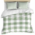 thumbnail image 1 of Sage Green Checkered Bedding 3 Piece Duvet Cover Set Full Size, Farmhouse Buffalo Plaid Soft Microfiber Comforter Cover with Zipper Closure & Pillowcases, Wrinkle & FadeResistant Quilt Cover, 1 of 9
