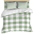 thumbnail image 1 of Sage Green Checkered Duvet Cover Set, Farmhouse Buffalo Plaid Soft Duvet Cover Full Size Bedding Set 4 Pieces, 1 Quiltcover and 2 Pillowcases with Zipper, 1 Bed Sheet for All Seasons, 1 of 9
