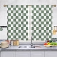 thumbnail image 1 of Sage Green Checkered Kitchen Curtains, Rustic Farmhouse Kitchen Curtain, Checkerboard Vintage Small Kitchen Curtains Sets for Bathroom Cafe Window Treatment Drapes 2 Panels (Each 27.5x39 Inch), 1 of 1