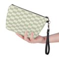 thumbnail image 1 of Sage Green Checkered Pattern Background Leather Makeup Bag Small Travel Cosmetic Bag For Women,Cosmetic Organizer Makeup Pouch For Purse, One Size, 1 of 4