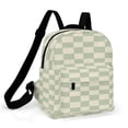 thumbnail image 1 of Sage Green Checkered Pattern Background Small Backpack Cute Mini Backpacks For Woman Lightweight Daypacks, 1 of 8